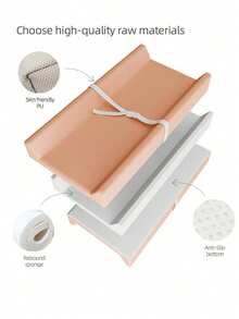 1pc PU Leather Waterproof Infant Changing Pad, Baby Massage And Touch Mat