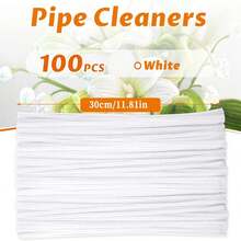 Pipe Cleaners, 100/200/300PCS White Pipe Cleaners Chenille Stems, 6mm * 11.8inch, Chenille Stems Pipe Cleaners, Pipe Cleaner Crafts, For Pipe Cleaners Craft Supplies DIY Arts & Crafts Decoration - Multicolor - View 14