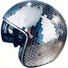 Gorsmoon Disco Ball Helmet With Retractable Visor- Disco Cap Helmet Glitter Mirror Glass