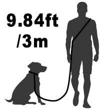 10ft 15ft 25ft 35ft Multipurpose Solid Color Pet Leash, Hands-Free Dog Walking Lead, Durable Sliding Traction Rope For Training, Walking And Outdoor Activities - Suitable For Various Size Pets, Black