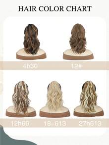 Ponytail Extension - Clip In Ponytail Hair Extensions, Curly Wavy Pony Tails Hair Extensions, Synthetic Claw Clip Ponytail Extension For Women ﻿ - Multicolor - View 7