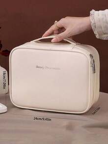 1 Stück Sommer Reise Make-up Tasche, tragbare wasserdichte Kulturtasche, multifunktionale Kosmetiktasche, große Kapazität Badezimmer Aufbewahrungstasche, geeignet für Urlaub, Strand, Badezimmer, Campus, Wohnheim, Rückkehr zur Schule, Urlaubsgeschenk, Geschenk für Mutter, Freundin - Verschiedenfarbig - Übersicht 5