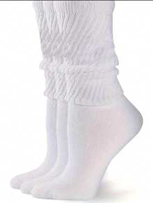 6 Pairs Women's Warm Thick Crew Socks, Solid Color Knitted Mid-Calf Socks, Suitable For All Seasons, Size 36-43, Y2K Style, Comfortable & Warm - Multicolor - View 11