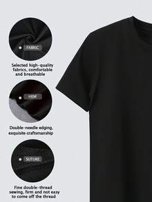 Camiseta de hombre, estilo moderno, letras 'DEFTONES' y gráfico de gato negro, diseño único, 180 g 100% algodón, corte holgado, mangas cortas. - Negro - Ver 7