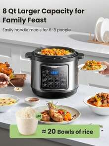 COMFEE' 16 In 1 Electric Pressure Cooker Instant Multi Cooker Olla De Presion Non-Stick Pot Yogurt Maker Rice Cooker Slow Cooker Sauté Steamer 8 Quarts Stainless Steel - 查看 3