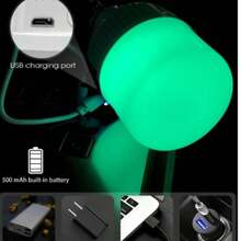 (暖白) 500mAh，3档白光宿舍台灯，USB可充电LED吊灯，适用于露营，停电应急 - 彩色 - 查看 7