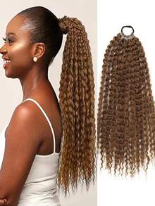 Elegant Curly Synthetic Ponytail, Wrap Around Ponytail Extensions, Deep Curly Rope Hair Accessory, 20 Inch Long Afro Ponytail, 1 Bunch Ladies Coiffure Ponytail