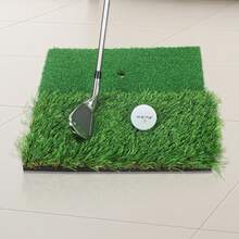 Mini Dual-Turf Golf Hitting Mat Golf Practice Mat With 2 Grass Types For Swing Detection Batting(30*30cm)