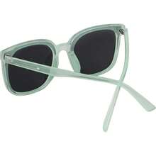 ¡RecomendadoFEISEDY Vintage Gafas de sol polarizadas de gran tamaño para mujeres hombres cuadrado de moda clásico simple lentes de sol B2758¡Top de Temporada - 009 Montura verde transparente y lente gris - Ver 2