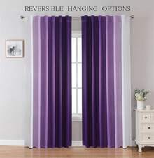 MIUCO Blackout Curtains & Drapes For Bedroom Living Room 84 Inches Long Purple And White Room Darkening Ombre Curtains Rod Pocket & Back Tab Curtains Thermal Insulated Light Blocking 2 Panels Set-FUNALING - Màu tím - Xem 11