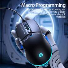 HP Mouse G210 One-Click Macro Programming | High-Precision Sensor Ergonomic Grip Durable Professional Gaming Mouse Black And Silent