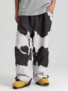 1 pieza Pantalones de esquí para hombre para exteriores en invierno, pantalones de snowboard, pantalones harem, pantalones de esquí holgados para mujer, adecuados para actividades al aire libre para hombres y mujeres, pantalones de esquí lavables a máquina, equipo de esquí, ropa para clima frío, pantalones con estilo deportivo, estructura reforzada, pantalones de esquí funcionales, equipo de nieve duradero, ropa de invierno para conjuntos de esquí de hombre - Blanco y Negro - Ver 7