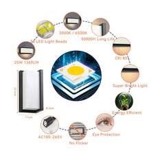 LED Garden Outdoor Wall Light Fixture, Decorative Indoor Waterproof Home Lighting Lamp, Suitable For 85V-265V, Applicable For Indoor/Stairs/Room/Entrance/Living Room/Bathroom/Kitchen/Bedroom/Corridor/Porch/Single Residence, Garden, Porch, Balcony, Stairs, Parking Lot And Passageway Lighting, Front Door, Patio. Choose Color Temperature As Needed. - Đèn tường hiên ngoài trời - Xem 8