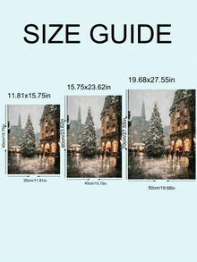 1pc Winter Canvas Print Wall Art Print Christmas Tree Winter Wonderland Classic Picture Poster Old European City Cityscape Holiday Decor, Modern Classical Christmas Canvas Art Print, Vintage Tree Poster, Christmas Wall Art, Bedroom Decor, Living Room Decor Home Decor Christmas Decorations - Multicolor - View 11
