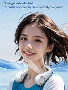 Portable Neckband Fan, Bladeless Fan, Digital Display, 5 Adjustable Speeds, Suitable For Indoor/Outdoor, Outdoor Sports Neck Fan, Essential For Holidays,Spring Summer Picks,Brides Maid Gifts,Room,Bedroom Decor,Beach,Travel,For Men,For Women,Vacation,Cute Stuff - Multicolor - View 6