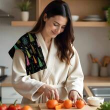 1 set/2 piezas Paños de cocina con diseño de árbol de Navidad y copos de nieve, adecuados para comedor, cocina, baño, decoración navideña, decoración de fiesta familiar, decoración del hogar, artículos del hogar, regalos para mayores y amigos