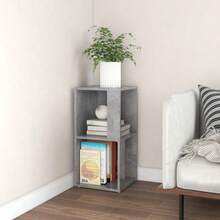 Mobiletto angolare Larryhot grigio cemento 33x33x67 cm in legno ingegnerizzato, bello e pratico, ideale per riporre oggetti e decorare la casa - Grigio - Visualizzare 1