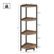 HEXCELEN Étagère d'angle, bibliothèque à 4 Niveaux, étagère autoportante, étagère de Rangement, bibliothèque d'angle, Convient pour Salon, Bureau et étude, 30 x 30 x 104,5 cm, Marron et Noir - Acajou - Voir 7
