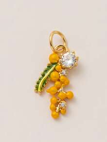 1PC Fashionable DIY Fruit Plant Jade Necklace Pendant, Simple Daily Gold-Plated Color Retention 18K Pendant