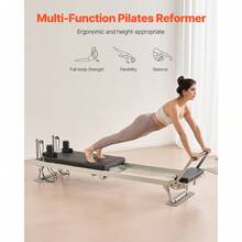 Foldable Pilates Reformer, Pilates Workout Machine For Home Gym Studio Use, Pilates Bed With Dual Resistance- Spring & Cord, Reformer Set For Advanced Users And Beginners, Up To 400 LBS - Black - View 6