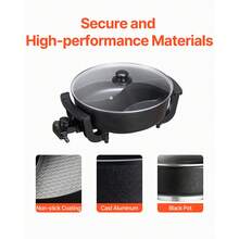 Electric Hot Pot, 1360W 5 L Double-Flavor Shabu Shabu Pot, Non-Stick Electric Cooker With Divider, Clear Glass Lid, Temperature Control, Chinese Hotpot For 6-10 People Family Dinning & Party - Xem 5