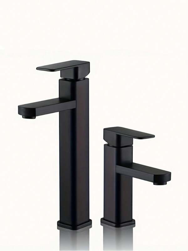 Rubinetti per lavabo caldi e freddi, rubinetti per lavabo da bagno quadrati con un foro, realizzati in materiale plastico, accessori per il bagno e la cucina