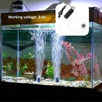 1 Peça Mini Bomba de Oxigênio para Aquário, Bomba de Oxigênio USB, Pode Fornecer Oxigênio de Forma Eficiente e Contínua para Peixes, Design Portátil, Essencial para Pesca ao Ar Livre, Adequado para Aquários, Tanques de Peixes Pequenos e Grandes, e Pesca ao Ar Livre