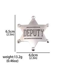 1 件警长徽章儿童和成人金属警长徽章西部背心徽章副警长徽章牛仔派对装饰金属徽章 - 彩色 - 查看 15