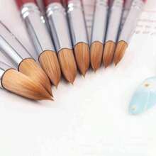 Cọ vẽ móng chuyên nghiệp Kolinsky cỡ 2#-24# Cọ vẽ móng tay cán gỗ màu đỏ, cọ vẽ móng gel, bút vẽ móng, phụ kiện làm móng tự làm - Gỗ đỏ - Xem 7