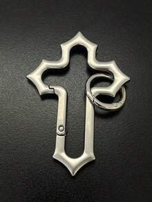 Colgante de llavero con cruz de Jesús de acero inoxidable - Amuleto para coche/bolso lleno de fe, regalo cristiano elegante, adecuado para la escuela, la iglesia y el uso diario, llavero duradero con símbolo religioso, accesorio unisex portátil que se puede colgar en la mochila, la billetera, el bolsillo y el espejo retrovisor del coche - Multicolor - Ver 4