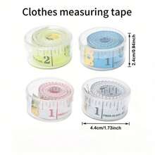Bộ 5 thước dây may hiện đại, nhiều màu sắc, dụng cụ đo chính xác phù hợp cho việc cắt quần áo, đo thể dục, làm đồ thủ công DIY và nhiều hơn nữa (5 cái/3 cái/2 cái/1 cái) - Nhiều màu - Xem 3