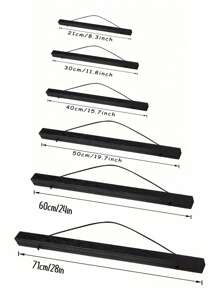1 件磁性海报挂钩，木制画框，用于帆布海报、相框、卷轴画、墙壁艺术装饰、圣诞装饰、磁性海报框 - 黑色 - 查看 3