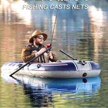 1-Person & 3-Person Inflatable Boat, Thick Plastic Kayak, Air Mattress Boat, Fishing Boat, Paddle Boat, Surfing, Drifting, Beach - Burgundy - View 7