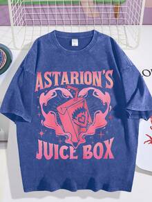 EWH 2025 New Astarion Baldurs Gate 3 Retro Washed T-Shirt For Men DG004 - Màu xanh lam - Xem 1