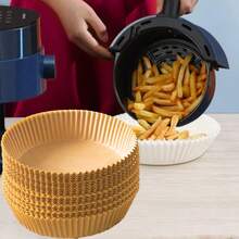 [ Food Paper ] 50/100/200pcs Round Air Fryer Paper - Baking Paper&Silicone Paper - Food Storage Container - Baking Paper Tray - Paper Plate - Baking Tools/Kitchen Accessories - Suitable For Daily Home Kitchen&Outdoor Camping Barbecue&Hotel Restaurant Kitchen Supplies - Festival Party Supplies - Birthday Party/Halloween/Christmas/Easter/Spring Festival - Party Necessities