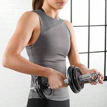 Adjustable Dumbbell Hand  Set, 38 Pounds, Black