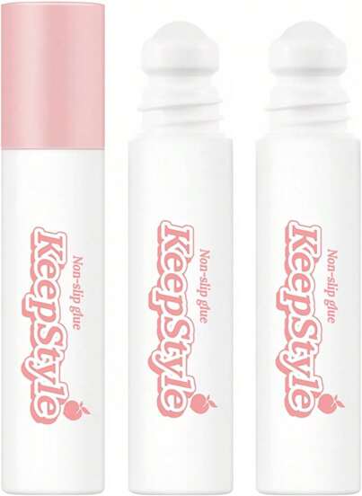 Clear Tape Adhesive For Clothes & Skin, Invisible Low Collar Strap Fixing Tape, Liquid Roll On Anti-Slip Glue - Easy To Use And Remove, Long-Lasting, Breathable (3pcs)