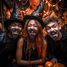 WILDREEDS Fake Mustaches, Novelty Fake Beard, False Facial Hair For Cosplay Costume And Festival Party-Suitable For Children Over 3 Years Old