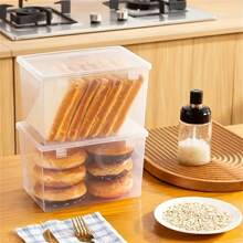 1/2pcs Transparent Leak-Proof & Reusable Bread Box With Lid Storage Box - Stackable Food Container For Toast, Fruits & Vegetables