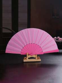 纯色多色平板舞蹈折扇手持扇夏季扇子，西班牙纯色扇子表演道具扇，适合日常居家使用，适合参加庆祝活动 - 黑色 - 查看 23