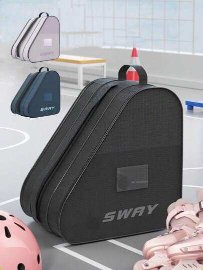 Bolsa para transportar patines de hielo, en línea, quad y patines para jóvenes y adultos, con ventilación y correa ajustable para el hombro, bolsa de almacenamiento para zapatos de patinaje