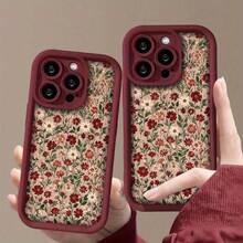 A Vintage Burgundy Floral Patterned Phone Case With Full Lens Cover, Designed To Be Shockproof.This Minimalist Case Is Compatible With Various For Iphone Models Including 7, X, XR, XS Max, And 11 To 16 Pro/Pro Max/Plus.It Makes A Great Valentine'S Gift For Both Men And Women, Or A Birthday Present For Girlfriends, Loved Ones, And Family.Made From Tough Material In Burgundy With Floral Design.Suitable For IPhone 17 Air - 酒紅色 - 查看 3