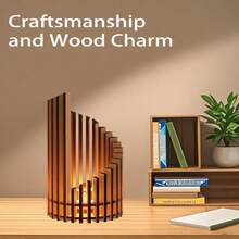 Yogle Large-Sized Reading Decorative Candle Holder, Personalized And Creative Lotus-Shaped Decorative Tea Lamp, Bedside Flame Decorative Gift, Decorations For Mother's Day And Father's Day, Gifts For Friends, Decorations For Solo Gatherings, Simple Bohemian Style Wooden Decorative Tray.