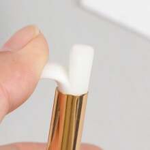 6pcs Precision Crafted Mixed Brushes, 1.02cm Diameter, White With Gold Trim - Dense Nylon Bristles, Smooth For Blending Ink And Painting, Comfortable Grip