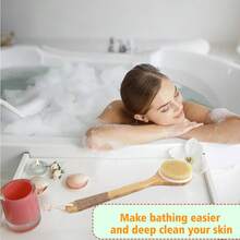 1 件长木柄防滑淋浴刷，软毛，适用于背部按摩、沐浴和家庭浴室清洁，男女适用 - 彩色 - 查看 3