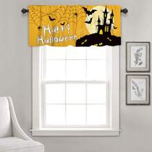 1 件万圣节系列印花窗帘，适合节日、派对、生日、晚宴、厨房窗户装饰短帷幔，适用于所有季节的房间装饰、家纺装饰短窗帘帷幔、餐厅节日派对装饰、秋季装饰、秋季装饰、房间装饰 - 彩色 - 查看 12