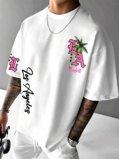 男士休闲百搭简约图案印花短袖T恤