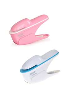 免钉订书机，可容纳7张纸。非常适合装订纸张、文件和账单，适用于家庭、迷你便携式、最多可容纳7张纸、学校和办公室使用、紧凑型办公桌、学校用品、返校用品