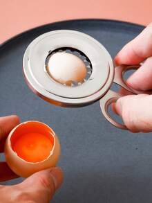 1/2pcs Boiled Egg Topper, Egg Shell Cracker, Stainless Steel, Eggshell Cutter, Practical, Convenient To Operate, Household Eggsplitting Machine, Kitchen Tools, Kitchen Utensils
