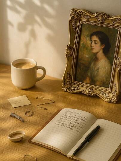 复古金色巴洛克相框 - 浪漫的桌面和墙面装饰，适合放置人像、鲜花、朋友合影以及作为节日礼物